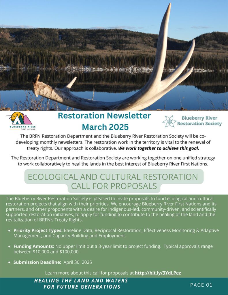 Restoration Newsletter - March 2025 - Blueberry River First Nations